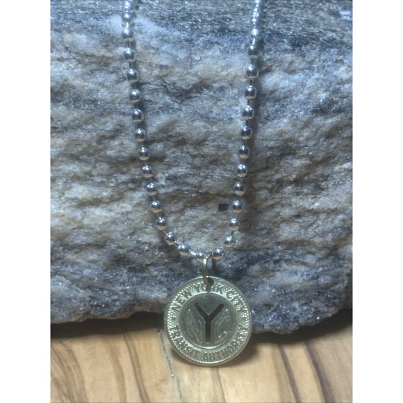 NYC 1970s & 1980s New York City Subway Token Pendant on Stainless Steel Chain🔗 - Picture 3 of 15